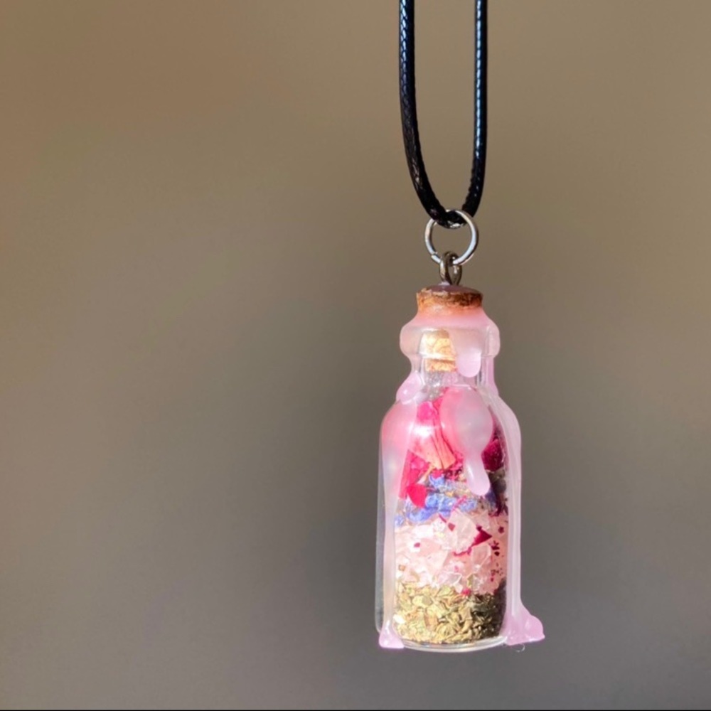 Love spell jar necklace choker